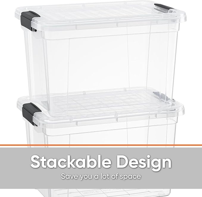 Superio Clear Storage Box with Lid, 4.7 Quart Plastic Container Bins - Image 4