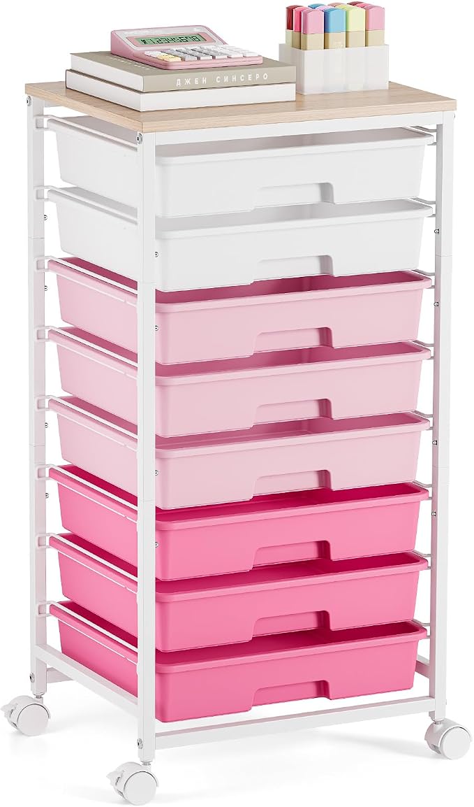 Rolling Cart with Drawers, Craft Storage, Teacher Cart, Storage Cart on Wheels by TOOLF