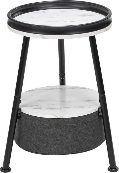 Round End Table, 11.8*17.8' Round Sofa Table, Small Round Table, Small Coffee - Image 8