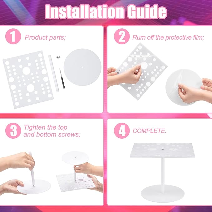 Jetec 54 Holes Acrylic Brush Holder Makeup Brush Drying Rack Collapsible Holder - Image 2