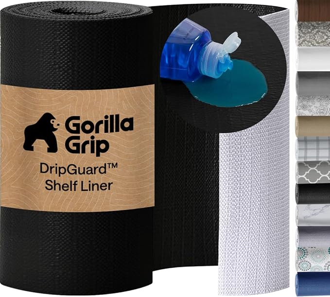 GORILLA GRIP DripGuard Shelf Liner, Non-Adhesive Drawer and Kitchen Cabinet by Unknown
