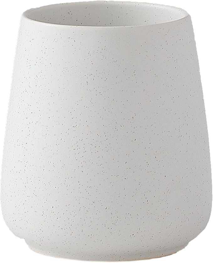 Speckled White Ceramic Toothbrush Holder by Eyrozia