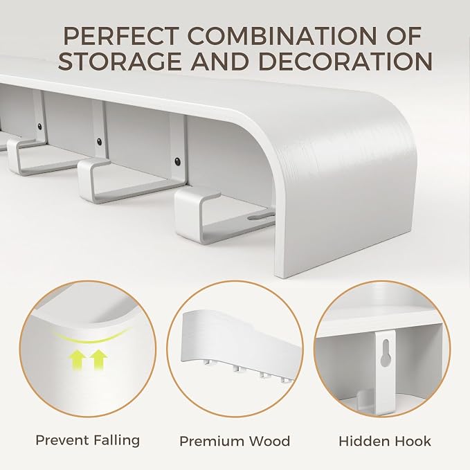 Wall Coat Rack Floating Shelves Modern Coat Rack Wall Mount - Image 5