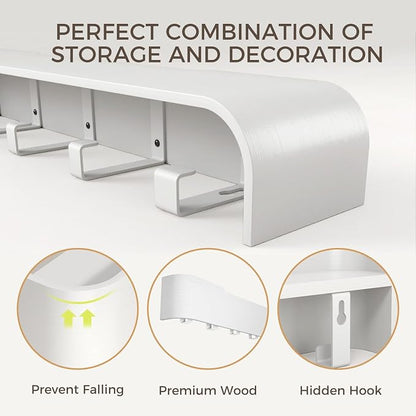 Wall Coat Rack Floating Shelves Modern Coat Rack Wall Mount - Image 5