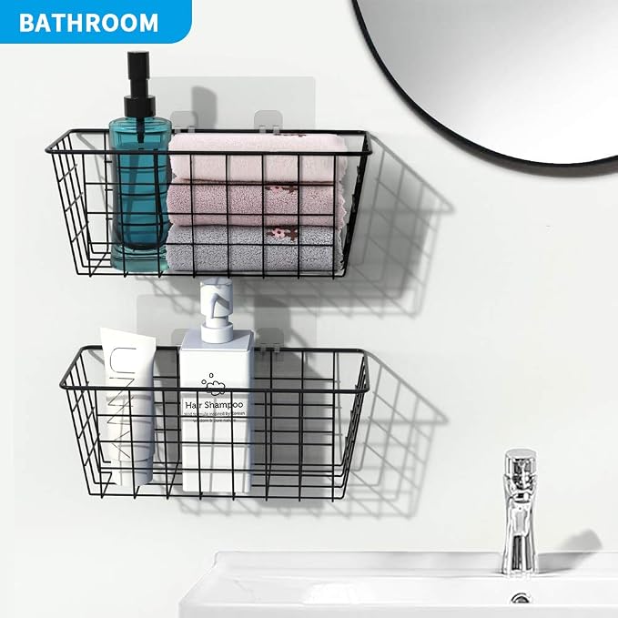 MaraFansie Hanging Kitchen Baskets, 2 Pack Wire Storage Basket Over Cabinet - Image 6