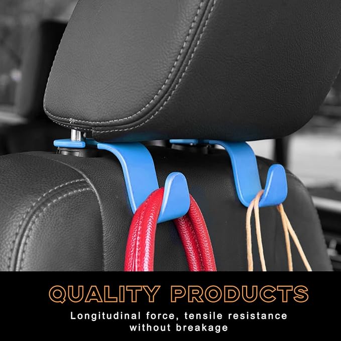 povtii 4PCS Car Seat Headrest Hook, Auto Back Seat Hanging Storage Organizer - Image 5