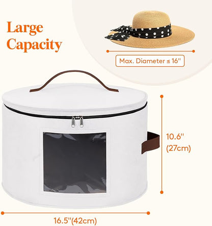 Lifewit Round Cowboy Hat Box for 7 Caps, Large Felt Hat Organizer Bag for Men & - Image 3