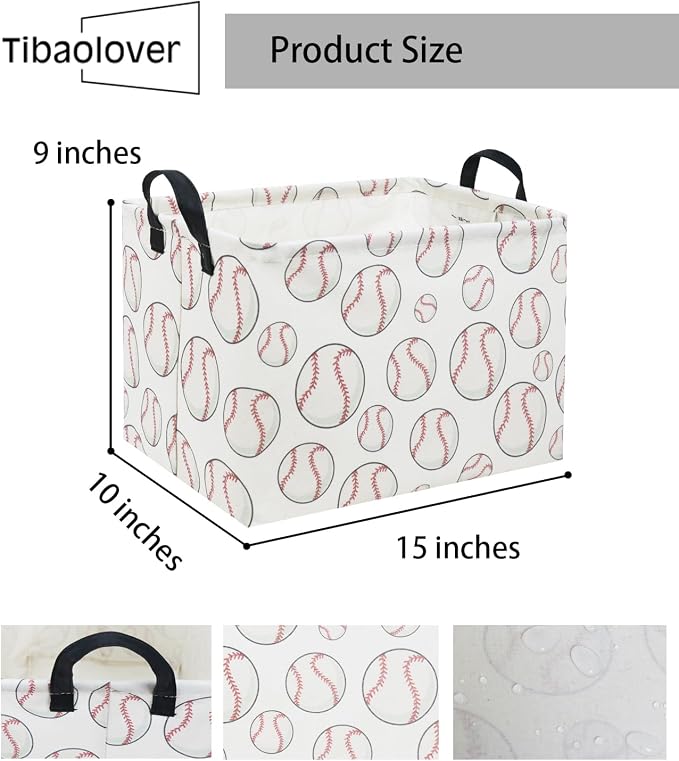 Rectangular Baseball Basket Kids Baby Storage Basket Cute Kids Toy Storage Bin - Image 6
