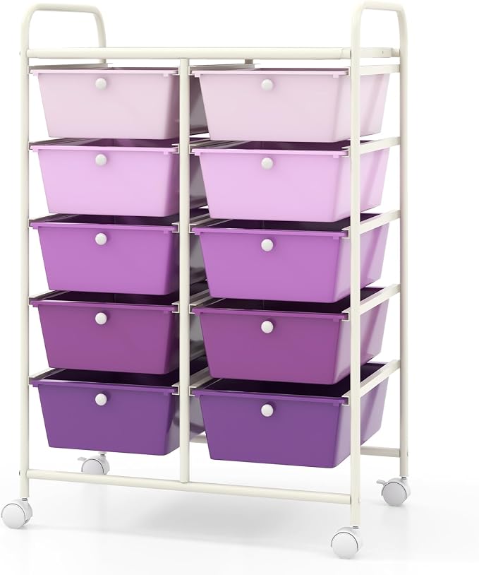 Giantex 10 Drawers Rolling Cart, Classroom Organizers, Storage Cart - Image 9