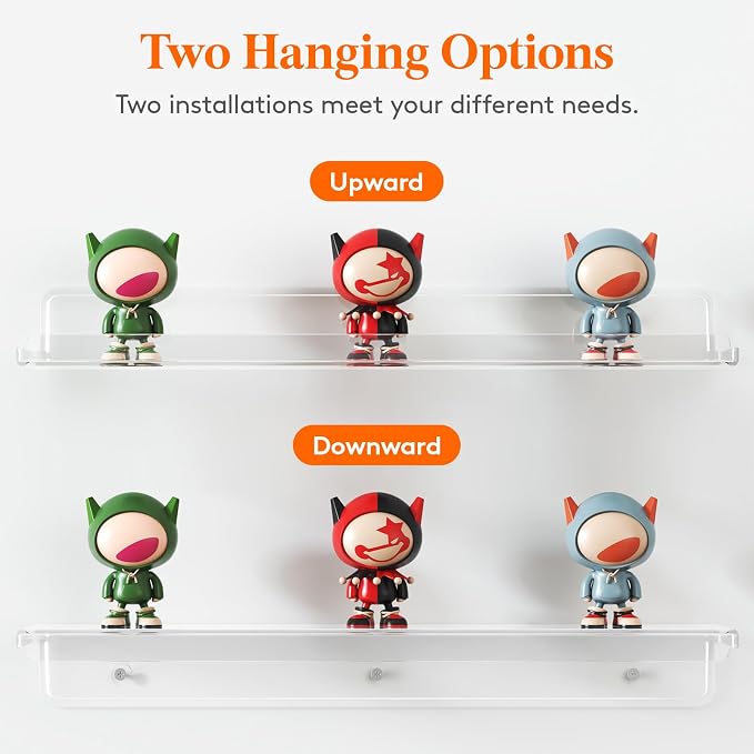 Lifewit Floating Shelves for Wall, 2 Pack 15" Clear Acrylic Shelf Room Decor - Image 6
