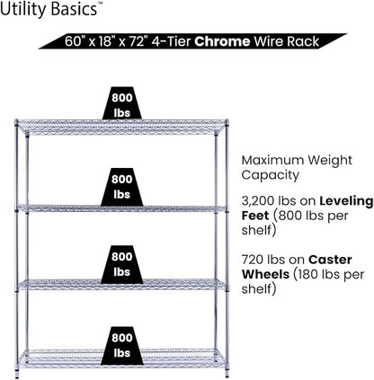 NSF Commercial 4-Tier Wire Shelving - Image 6
