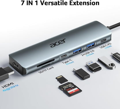 Acer USB C Hub, 7 in 1 Multi-Port Adapter - Image 2