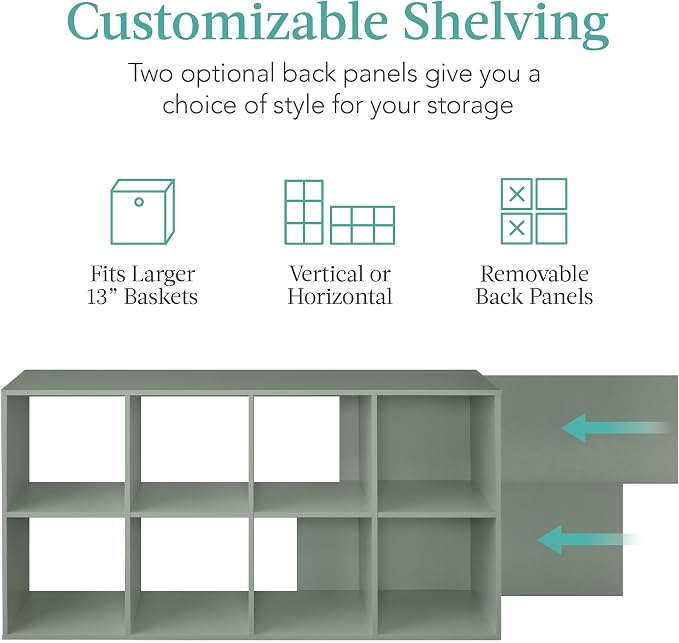 Best Choice Products Kids Bookcase 8-Cube Storage Organizer, 13.5in Shelf - Image 3