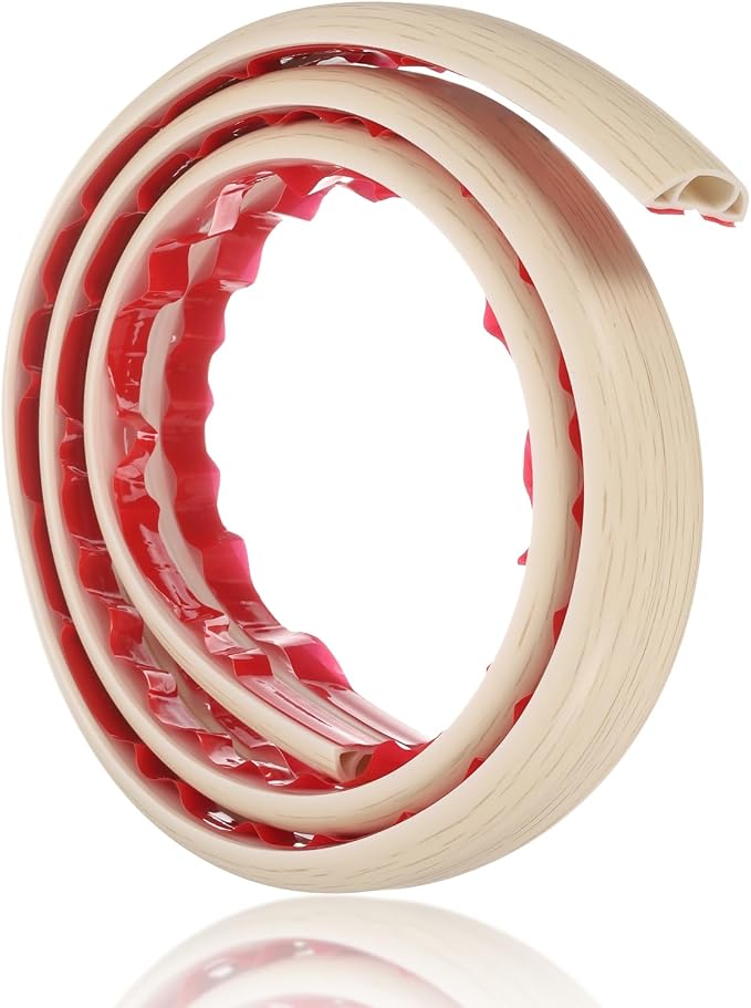 HARFINGTON 4ft Cord Cover Floor W0.6 x H0.33 Inner Channel PVC Hide Extension - Image 3