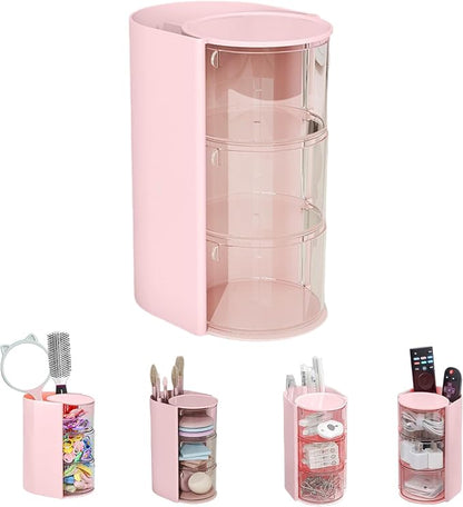 Hair Accessories Organizer, Rotating 3-Tier Pink Storage Tower, Hair Clips by Unknown