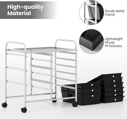 Giantex 9 Drawers Rolling Cart, Classroom Organizers, Storage Cart - Image 7