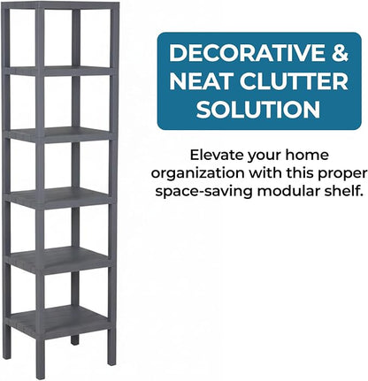 Honey-Can-Do 6-Tier Plastic Storage Shelf, Freestanding, laundry or closet - Image 4