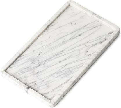Cork & Mill Marble Tray for Bathroom Countertop, Kitchen Counter, or Catchall by CorkMill