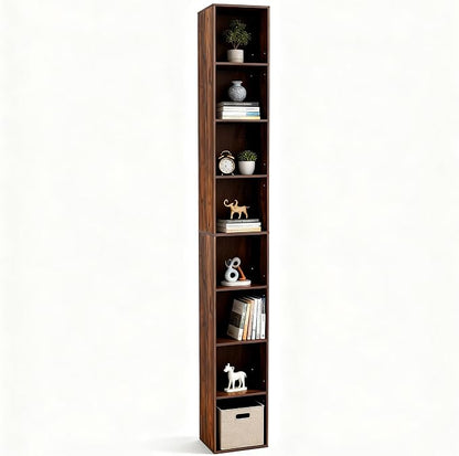 8-Cube Storage Organizer Bookcase, Tall Narrow Bookshelf - Image 6