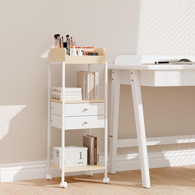 Makeup Organizer Cart Shelf Floor Skincare Organizers Make Up and Station - Image 9