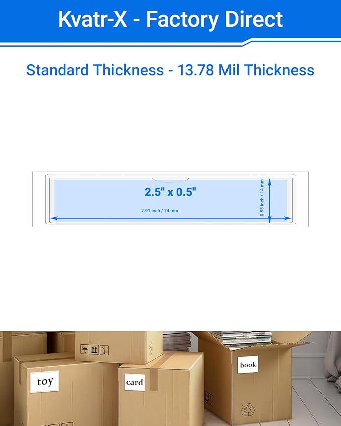 20 PCS Clear Self Adhesive Plastic Label Pockets, Top Loading Business & - Image 2