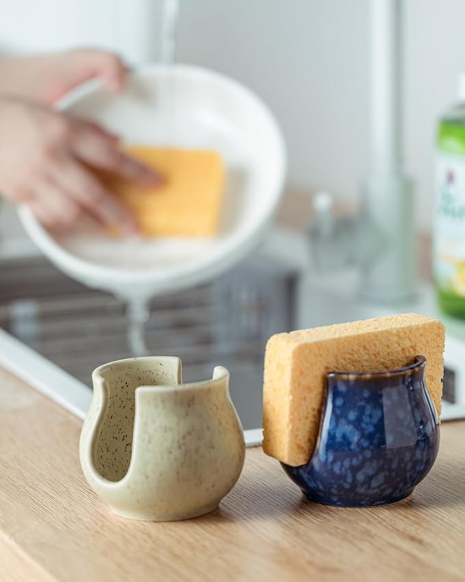 Ceramic Dish Sponge Holder, Sponge Caddy - Image 7