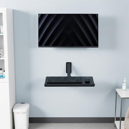VIVO Sit-Stand 24 Inch Pneumatic Spring Keyboard and Mouse Tray Wall Mount - Image 2