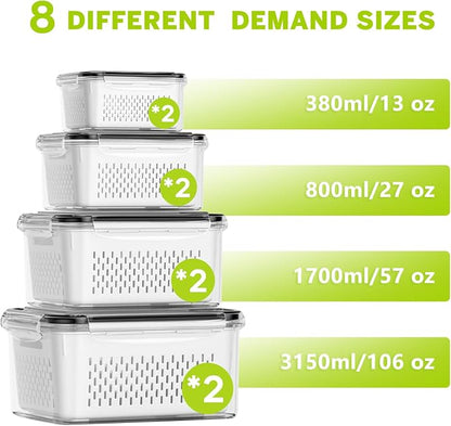 HOMETALL 8 Pack Fruit Storage Containers - Image 3