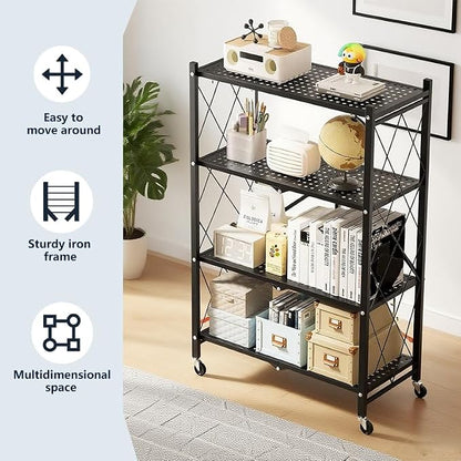 Foldable 4-Tier Metal Storage Shelf - Image 5