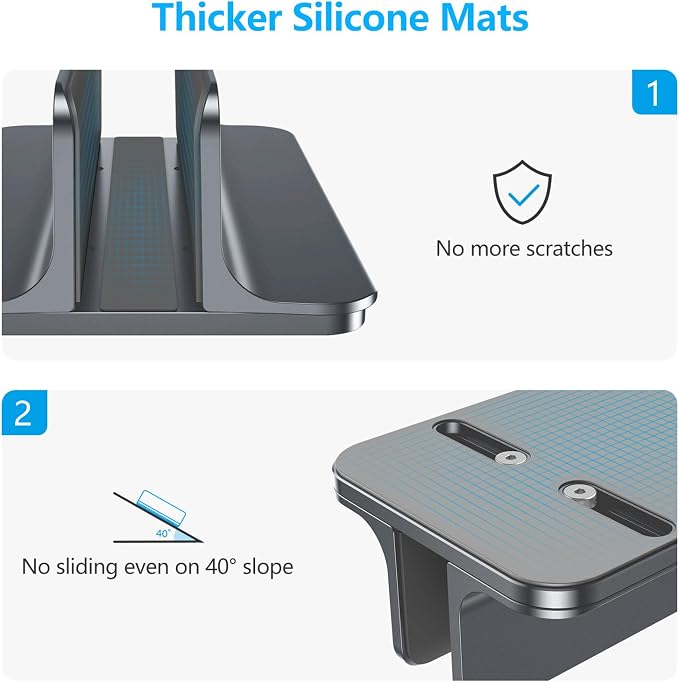 OMOTON Vertical Laptop Stand Holder, Desktop Aluminum Stand - Image 4