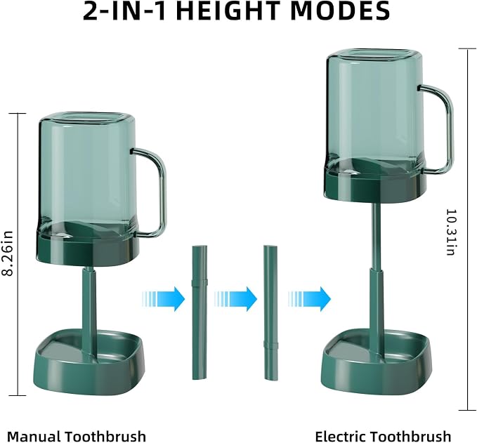 Toothbrush Holder with Cover/Cup, Bathroom Counter Organizer - Image 3
