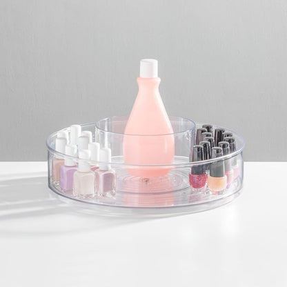 mDesign Plastic Lazy Susan Round Spinning Storage Tray; Rotating 360 Degree - Image 3