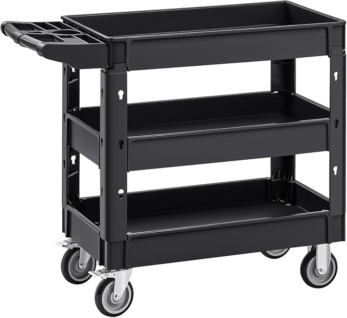 VEVOR Utility Cart, 3-Tier Plastic Service Cart by VEVOR
