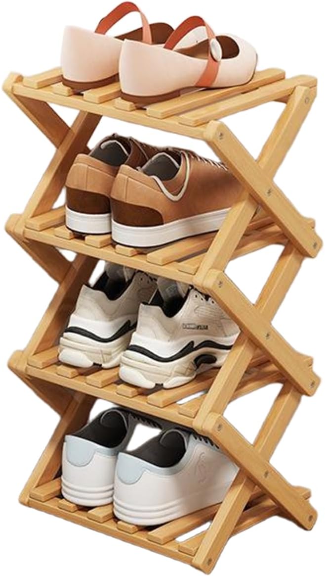 YYW Bamboo Shoe Rack for Entryway, Free Standing Shoe Racks Shelf Closet by YYW