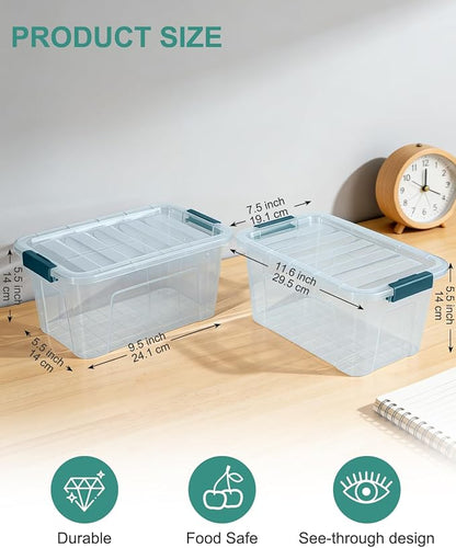 Storage Bins with Lids 6 Pack Clear Storage Containers, 7 Quart Stackable - Image 2