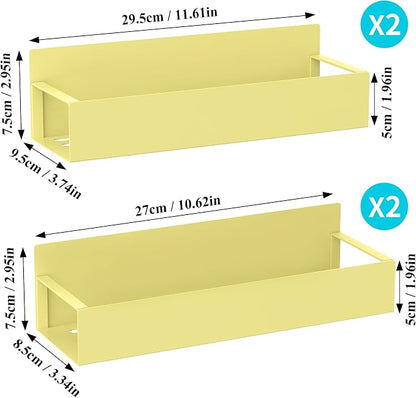Metal Magnetic Spice Rack for Refrigerator Yellow, 4 Pack | Magnetic Shelves - Image 7