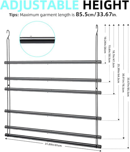 Hanging Closet Rod 31.89in Adjustable Height, Closet Extender Hanging Bar - Image 5