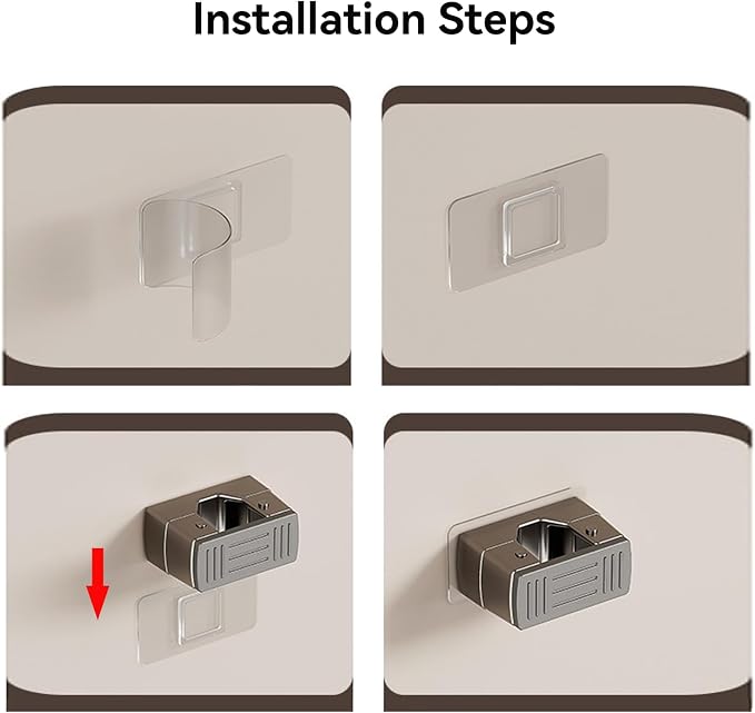 4 Pack Heavy Duty Mop Holder Wall Mount, Strong Adhesive Hanger - Image 3