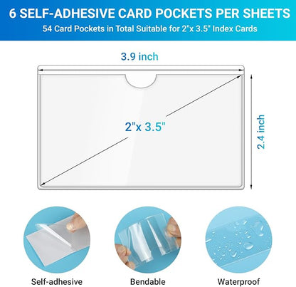 MaxGear 2" x 3.5" Index Card Holder, 54 Pack Label Holders - Image 2