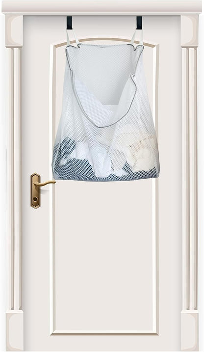 Hanging Washable Laundry Hamper | Over Door Mesh Laundry Bag by SECOPIN