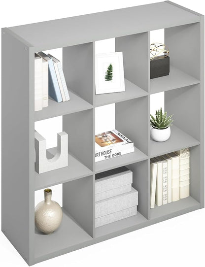 Furinno Simple Cube Storage Organizer, 9-Cube Display Shelf, Open Back Shelving by Furinno-FitsYourSpaceFitsYourBudget