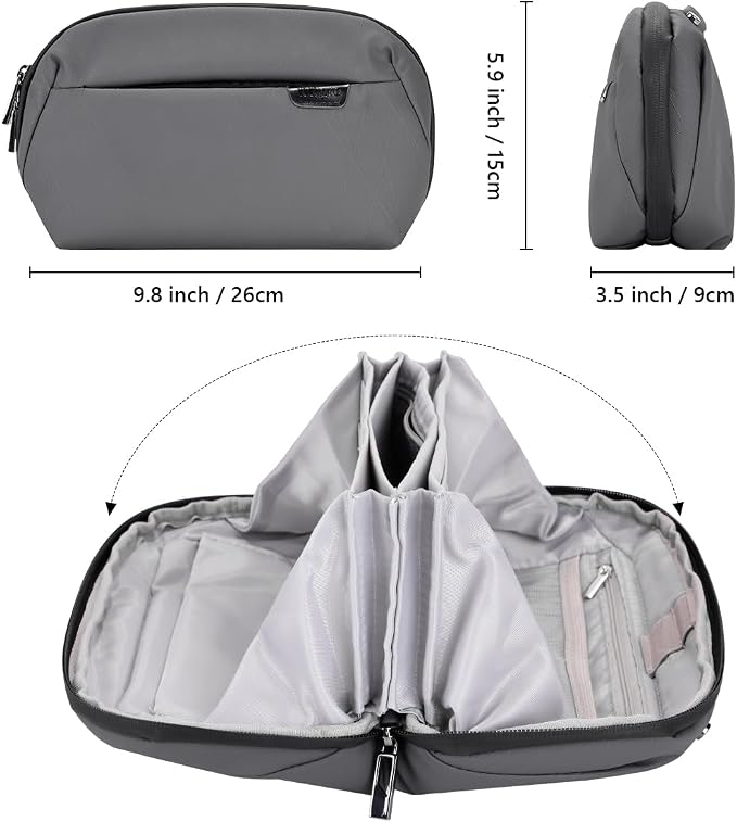 Electronics Cord Organizer Travel Case, Charger Pouch, Tech Accessories - Image 2