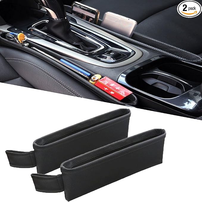 Tumecos Car Seat Pockets PU Leather Car Console Side Organizer Seat Catcher by Tumecos
