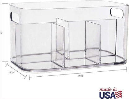 STORi Bliss 5-Compartment Plastic Cosmetics Storage Organizer | Clear | - Image 5