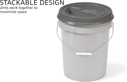 Mighty Tuff 5 Gallon / 21 Pound Pet Food Storage Container, Light Grey Base & - Image 7