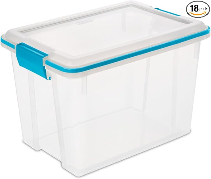 Sterilite 18-Pack Gasket Box, Weather-Resistant Storage Bins by Sterilite
