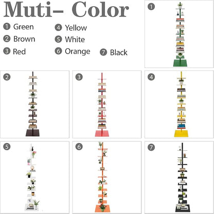 9 Tier Metal Spine Bookshelf Tower, Adjustable Vertical Tower - Image 7