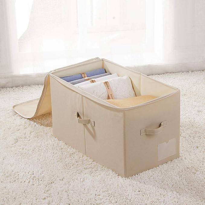 iwill CREATE PRO Pack of 2, Zip Lidded Wardrobe Storage Bins, Collapsible - Image 6