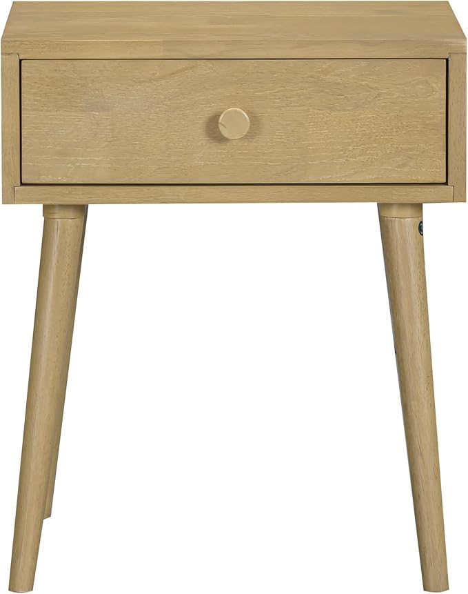 NTC Lux Solid Wood Nightstand, Mid Century Modern Side Table Bedroom, Bedside by NTC