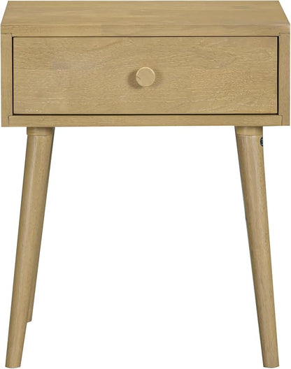 NTC Lux Solid Wood Nightstand, Mid Century Modern Side Table Bedroom, Bedside by NTC
